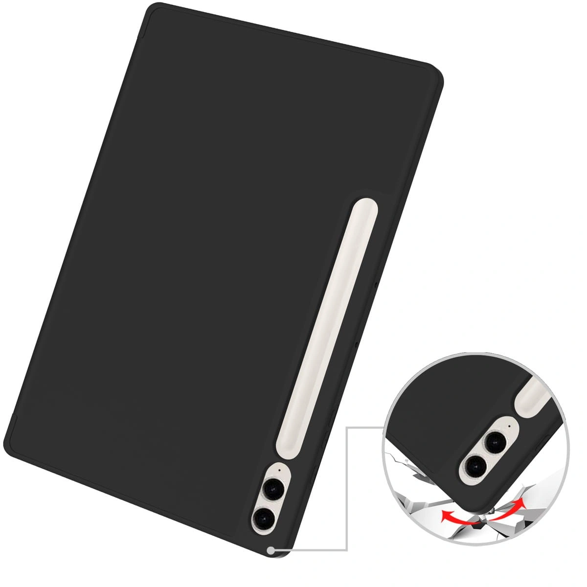 Bizon Case Tab Lizard Samsung Galaxy Tab S9 FE Plus black
