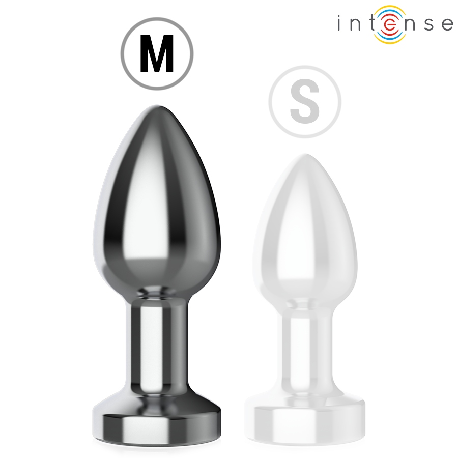 INTENSE - VIBRATING METAL ANAL PLUG WITH LED LIGHTS AND REMOTE CONTROL - SIZE M