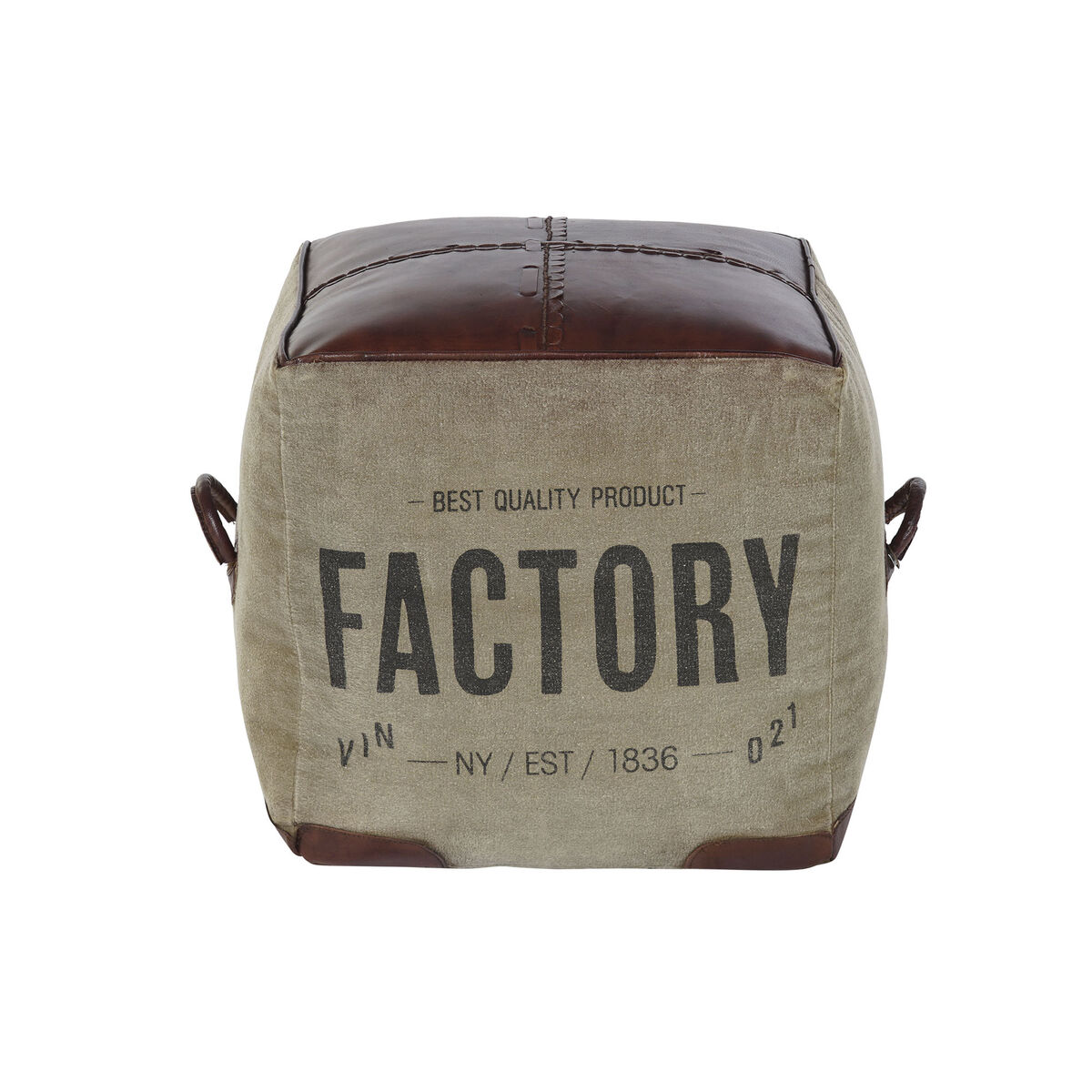 Footrest DKD Home Decor 46 x 40 x 40 cm Beige Brown Vintage