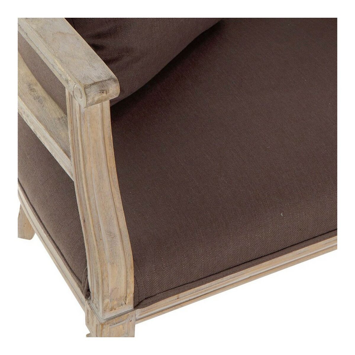 Sofa DKD Home Decor Brązowy Płótno Drewno kauczukowe Tradycyjny (122 x 69 x 72 cm)