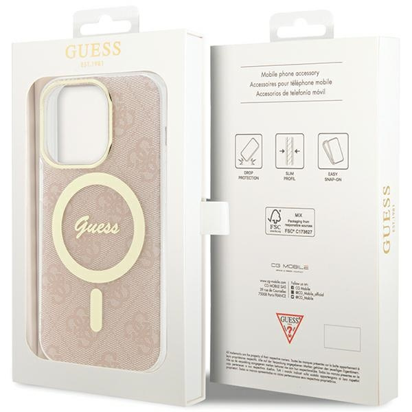 Guess GUHMP15LH4STP Apple iPhone 15 Pro hardcase IML 4G MagSafe pink
