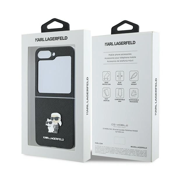 Case Karl Lagerfeld KLHCZF6SAPKCNPK Samsung Galaxy Z Flip6 Saffiano Metal Pin black/black