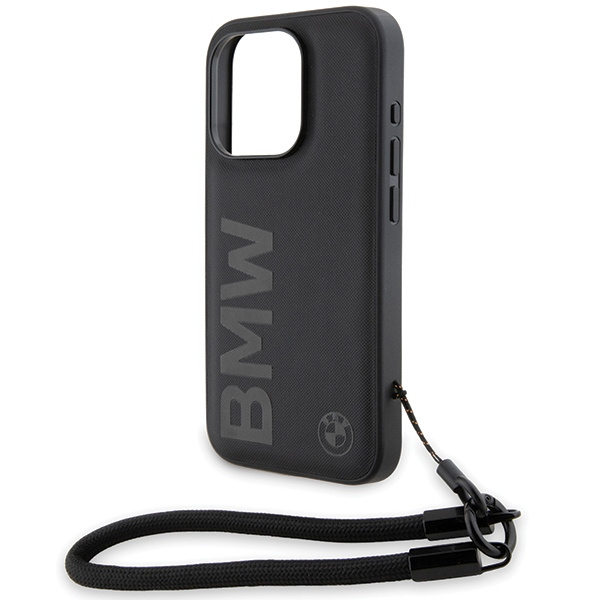 BMW BMHCP15X23RMRLK Apple iPhone 15 Pro Max hardcase Signature Leather Wordmark Cord black