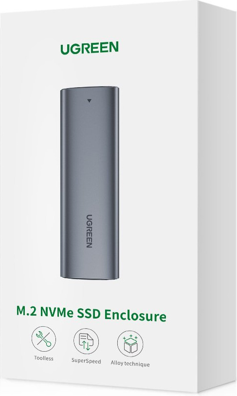 UGREEN CM400 M.2 SSD bay USB 3.2 Gen 2 drive (SuperSpeed USB 10 Gbps) + USB Type C cable 0.5m gray