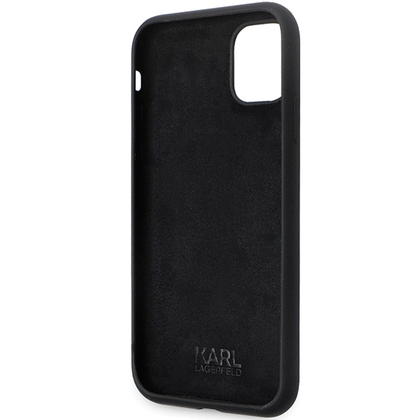 Karl Lagerfeld KLHCN61SMHCNPK iPhone 11/XR hardcase Silicone C Metal Pin black