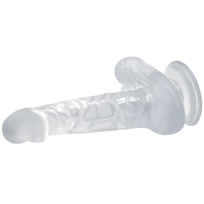 BAILE -  DILDO REALISTIC SUCTION CUP AND TESTICLES 16.7 CM - CLEAR