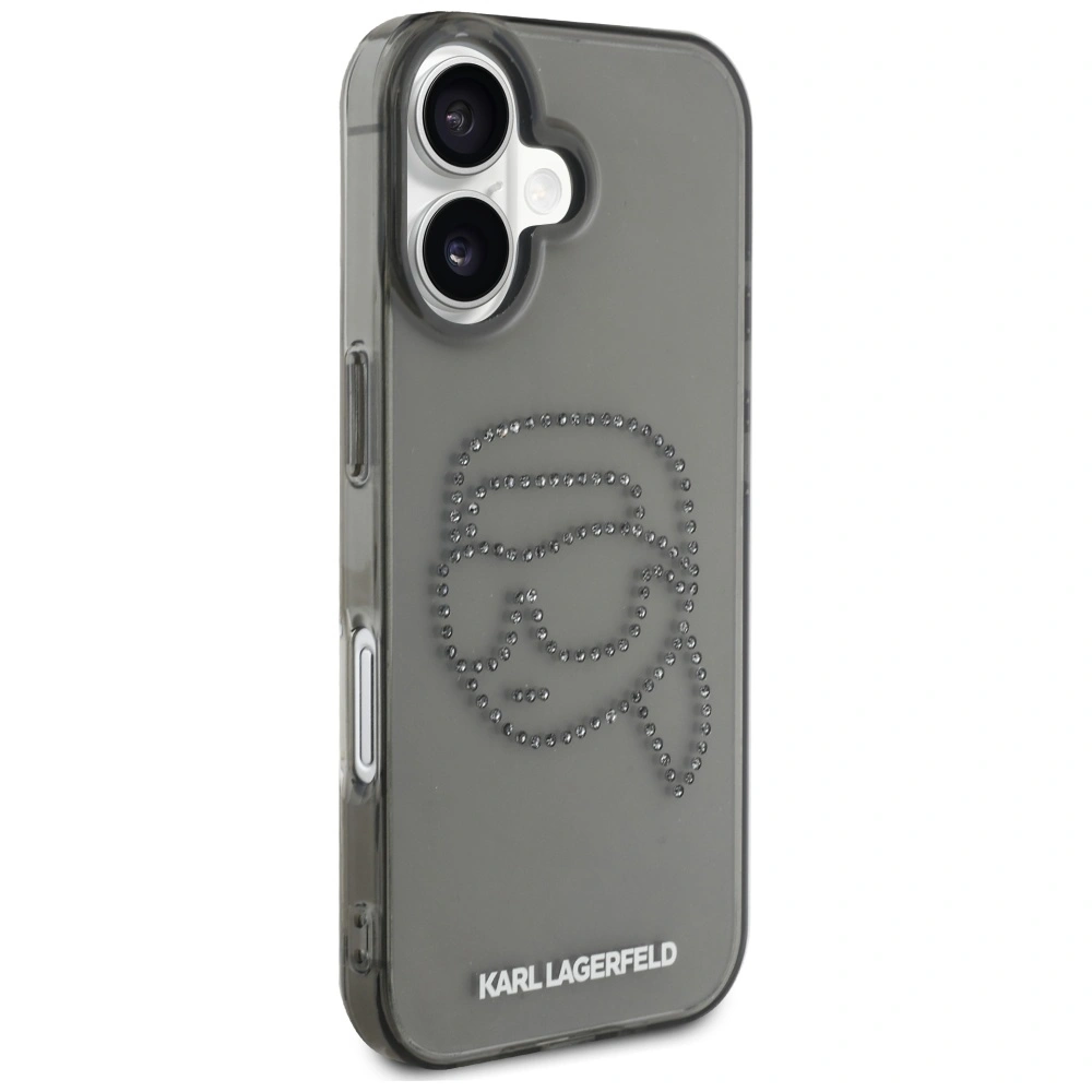 Karl Lagerfeld IML Rhinestones Karl Head Apple iPhone 16 black