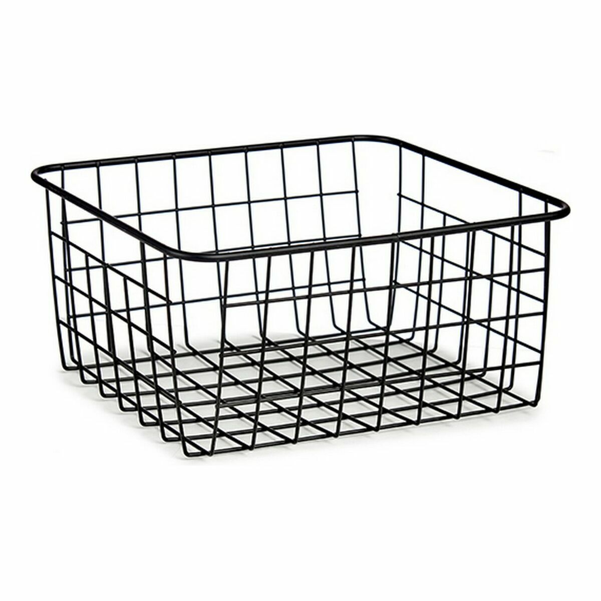 Basket Black Steel (22 x 12,7 x 28,5 cm) (18 Units)