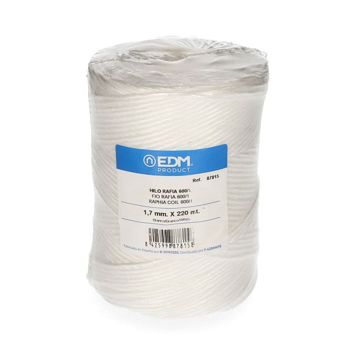 Cotton reel EDM White Raffia polypropylene