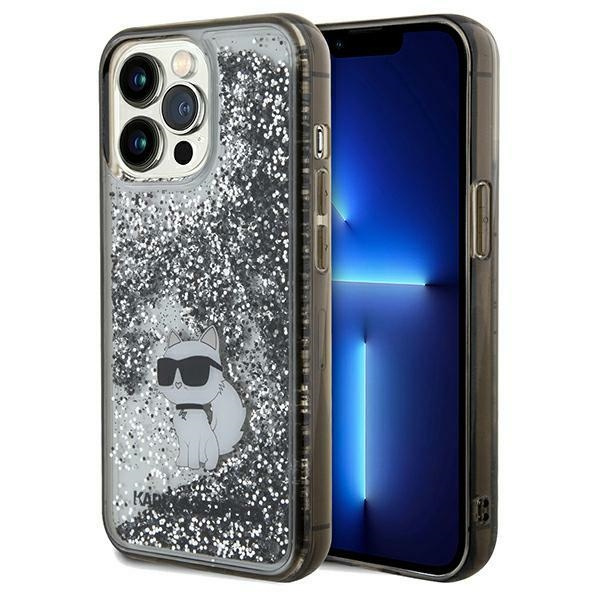 Karl Lagerfeld KLHCP13XLKCNSK Apple iPhone 13 Pro Max hardcase Liquid Glitter Choupette transparent