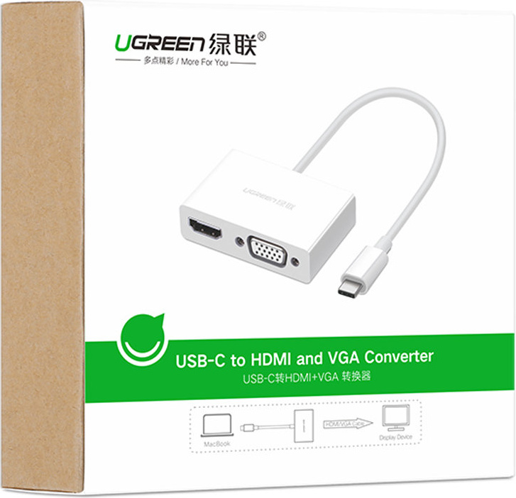 UGREEN MM123 adapter video converter USB Type C - HDMI / VGA white