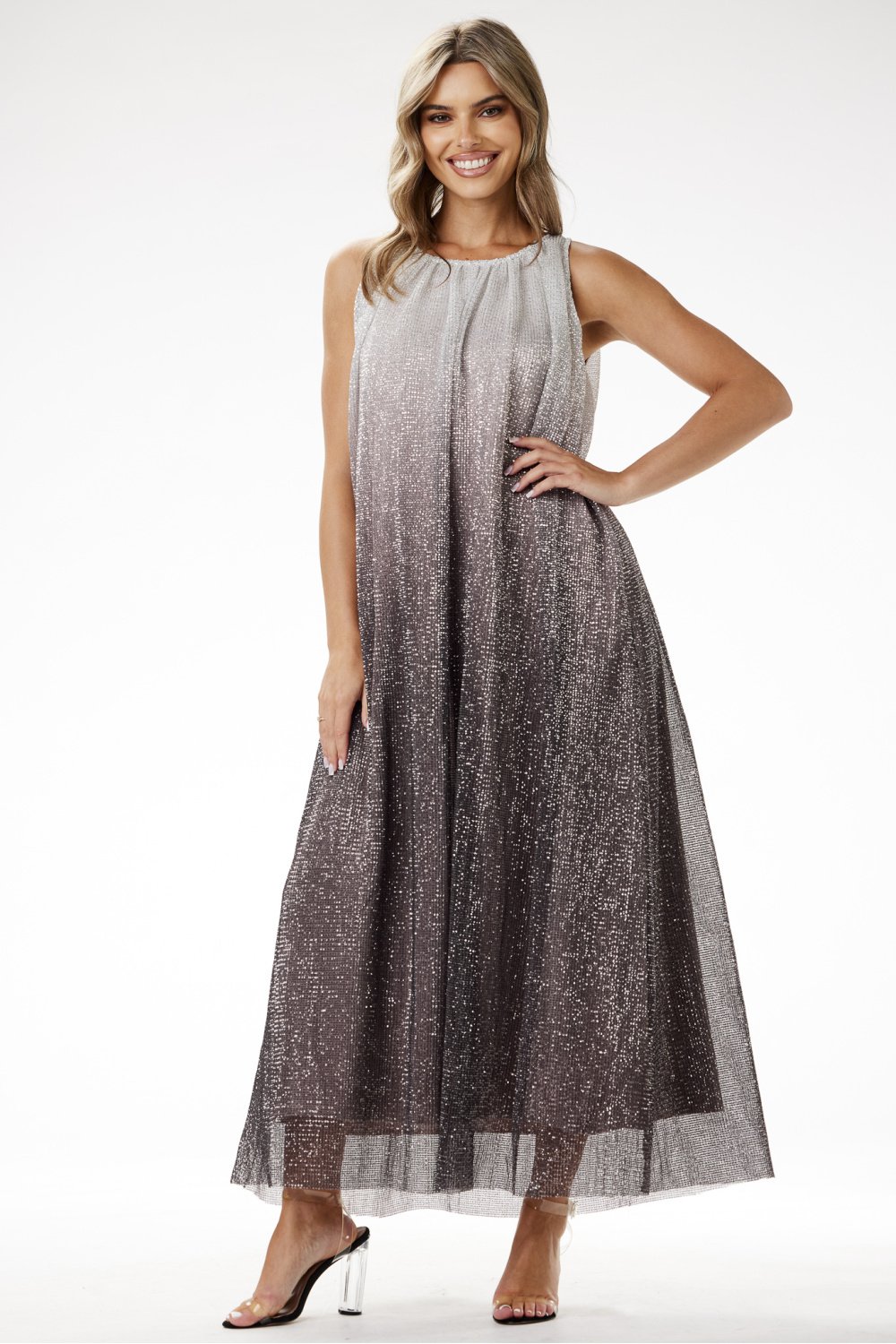  Evening dress model 204239 awama  grey