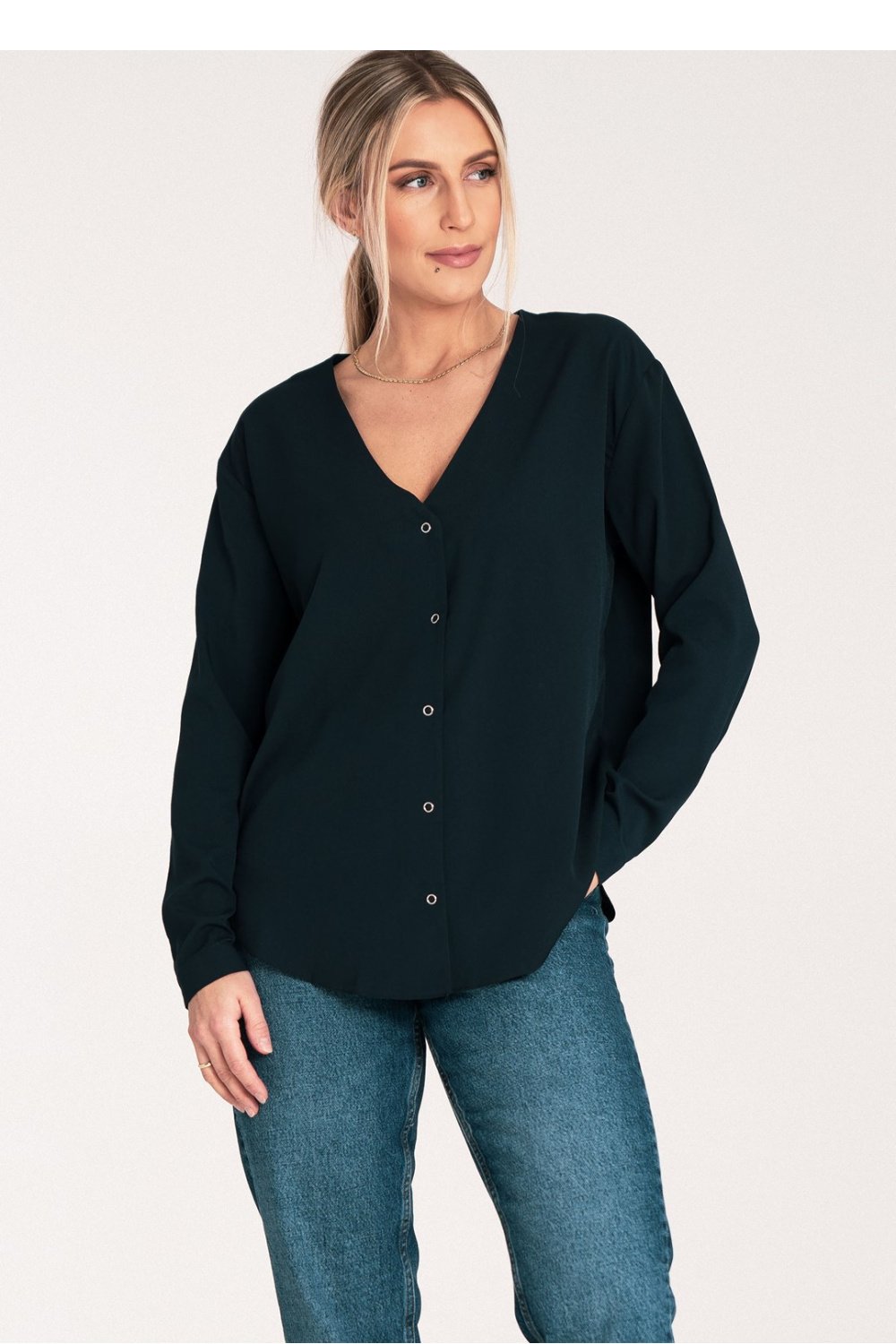  Long sleeve shirt model 204327 Figl  navy blue