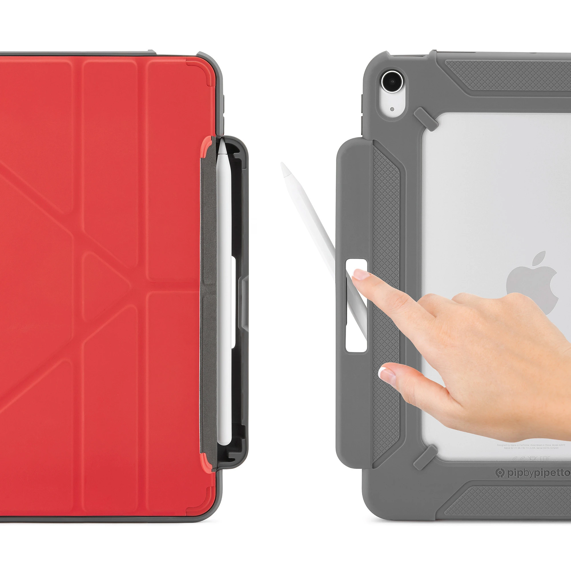 Pipetto Origami No2 Pencil Shield Apple iPad Air 10.9 2020 4 Gen (red)