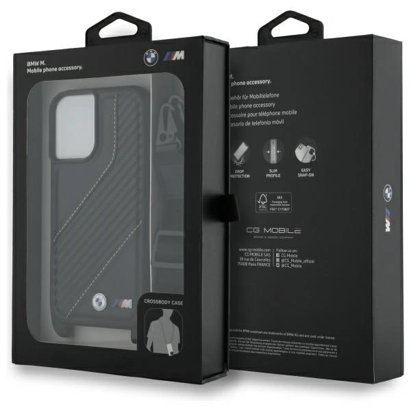 BMW BMHCP16M23PSCCK Apple iPhone 16 Plus hardcase M Edition Carbon Stripe & Strap black
