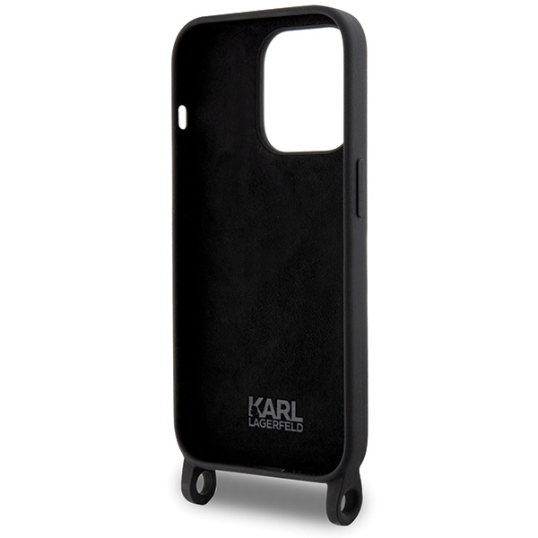 Karl Lagerfeld KLHCP15XSCBSCNK Apple iPhone 15 Pro Max hardcase Crossbody Silicone Choupette black