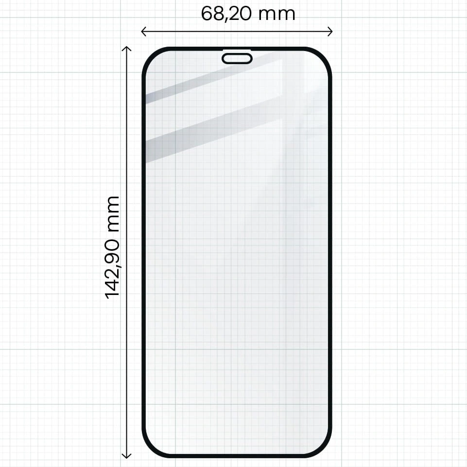 Bizon Glass Edge CF tempered glass - [2 PACK] + lens protection Apple iPhone 12 black