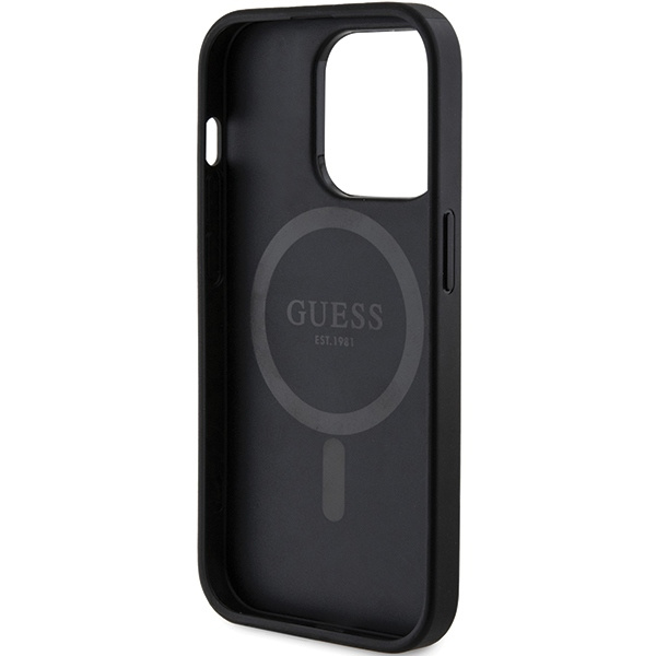 Guess GUHMP14XG4GFRK Apple iPhone 14 Pro Max hardcase 4G Collection Leather Metal Logo MagSafe black