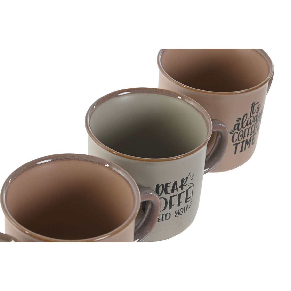 Piece Coffee Cup Set Home ESPRIT Blue Pink Stoneware 4 Pieces 180 ml