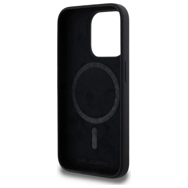 Karl Lagerfeld KLHMP15LSKHPPLK Apple iPhone 15 Pro hardcase Silicone Karl Head Print MagSafe black