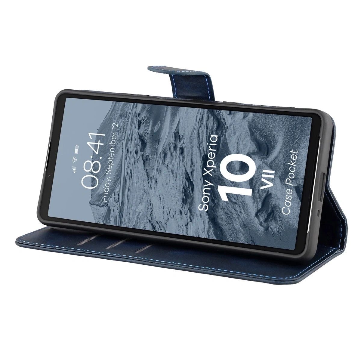 Etui z klapką Bizon Case Pocket do Sony Xperia 10 VII granatowe