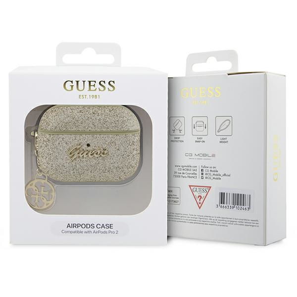 Guess GUAP2GLGSHD Apple AirPods Pro 2 gold Glitter Flake 4G Charm