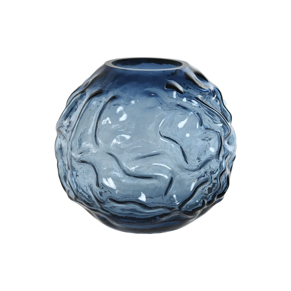 Vase Home ESPRIT Blue Crystal Modern 21,5 x 21,5 x 19 cm