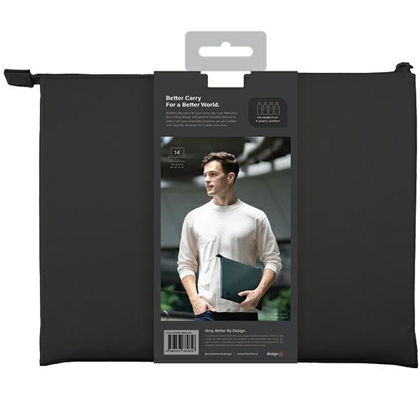 UNIQ Lyon laptop Sleeve 14 inch Waterproof RPET midnight black