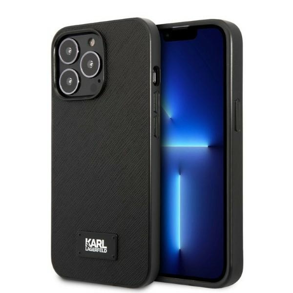 Karl Lagerfeld KLHCP13LSFMP2K Apple iPhone 13 Pro hardcase black Saffiano Plaque