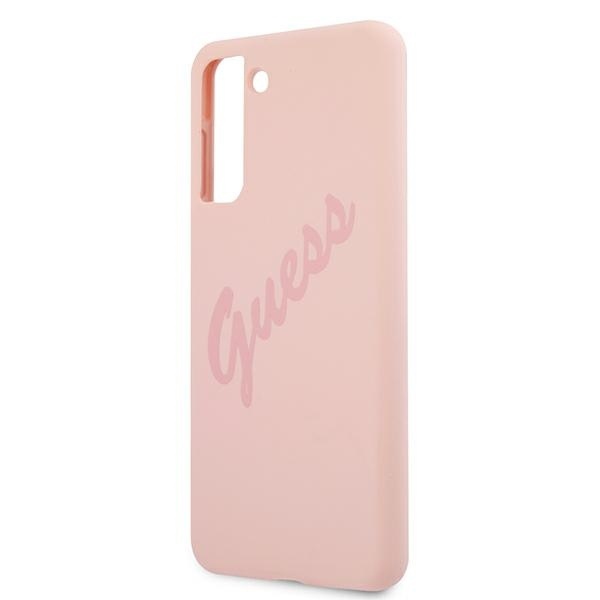Guess GUHCS21MLSVSPI Samsung Galaxy S21+ Plus pink hardcase Script Vintage