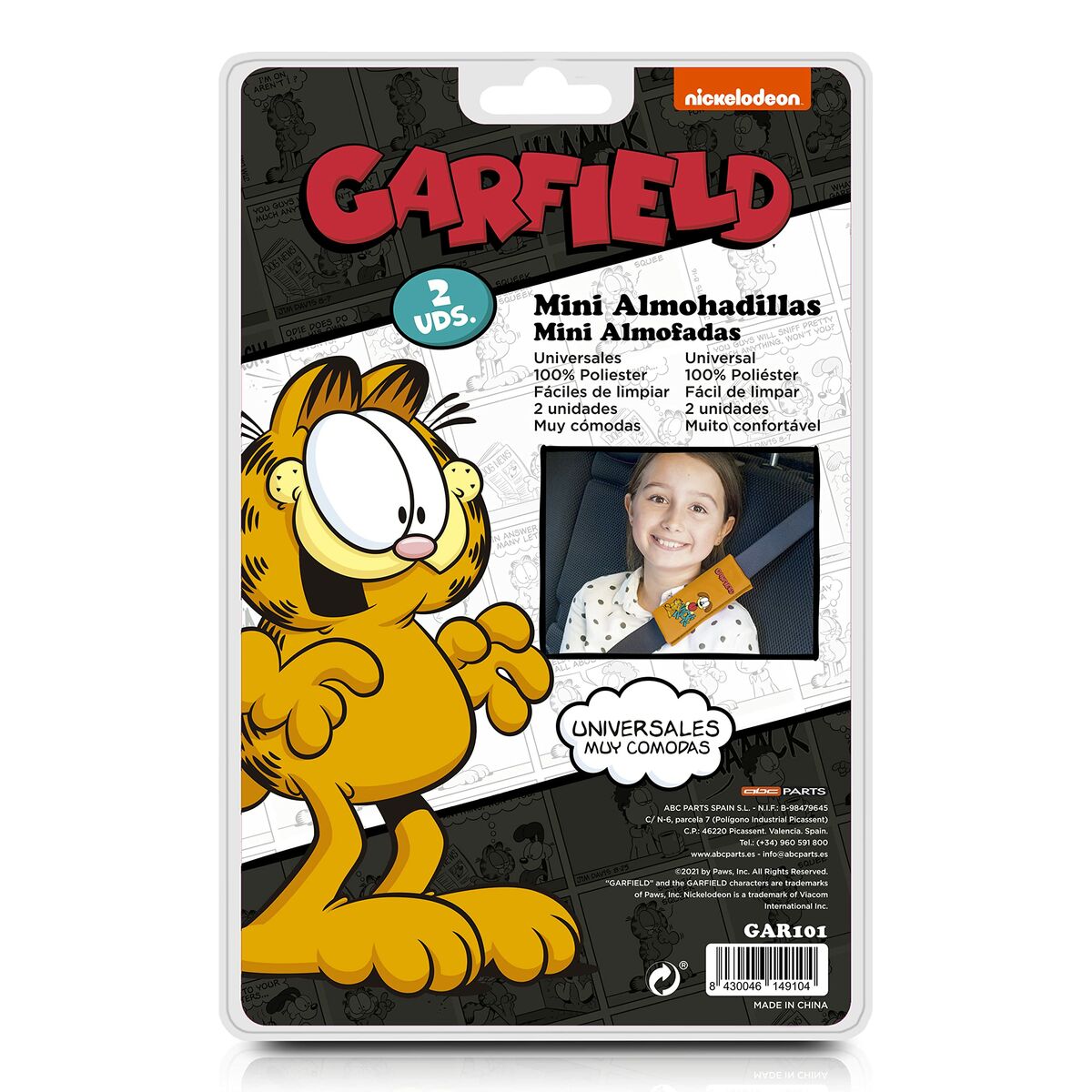 Seat Belt Pads GAR101 Orange Garfield