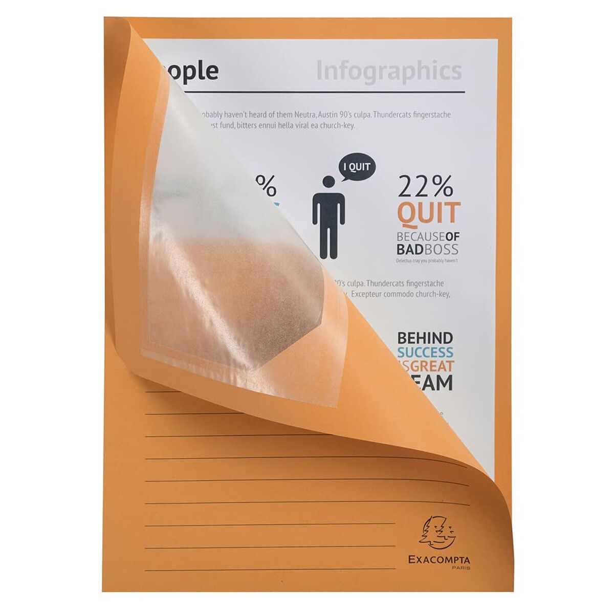 Subfolder Exacompta Forever Orange Transparent window A4 (100 Units)