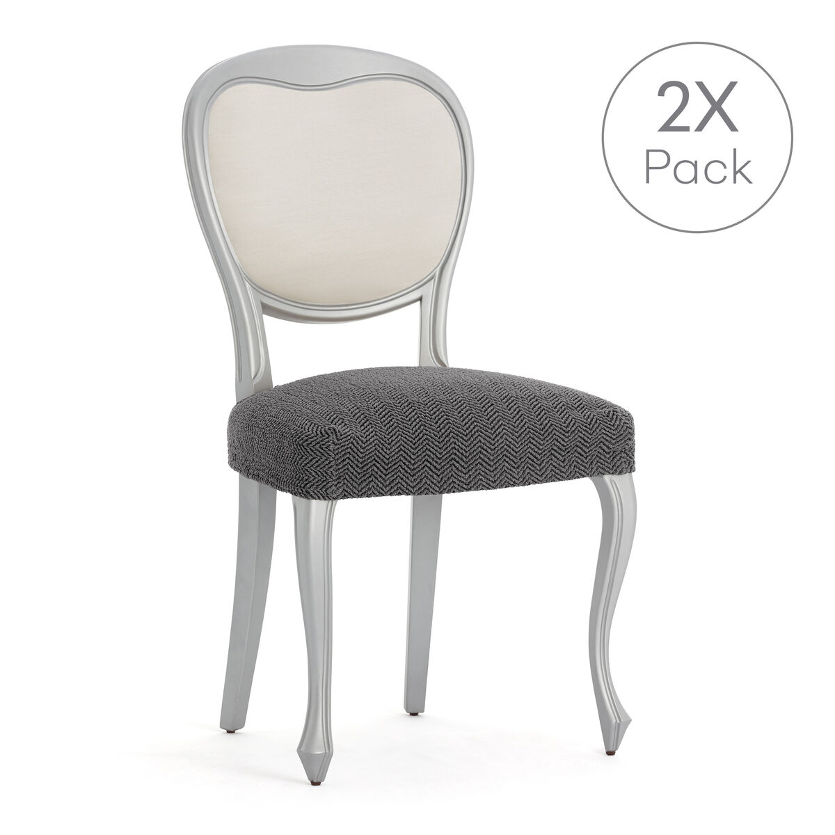 Chair Cover Eysa JAZ Dark grey 50 x 5 x 50 cm 2 Units