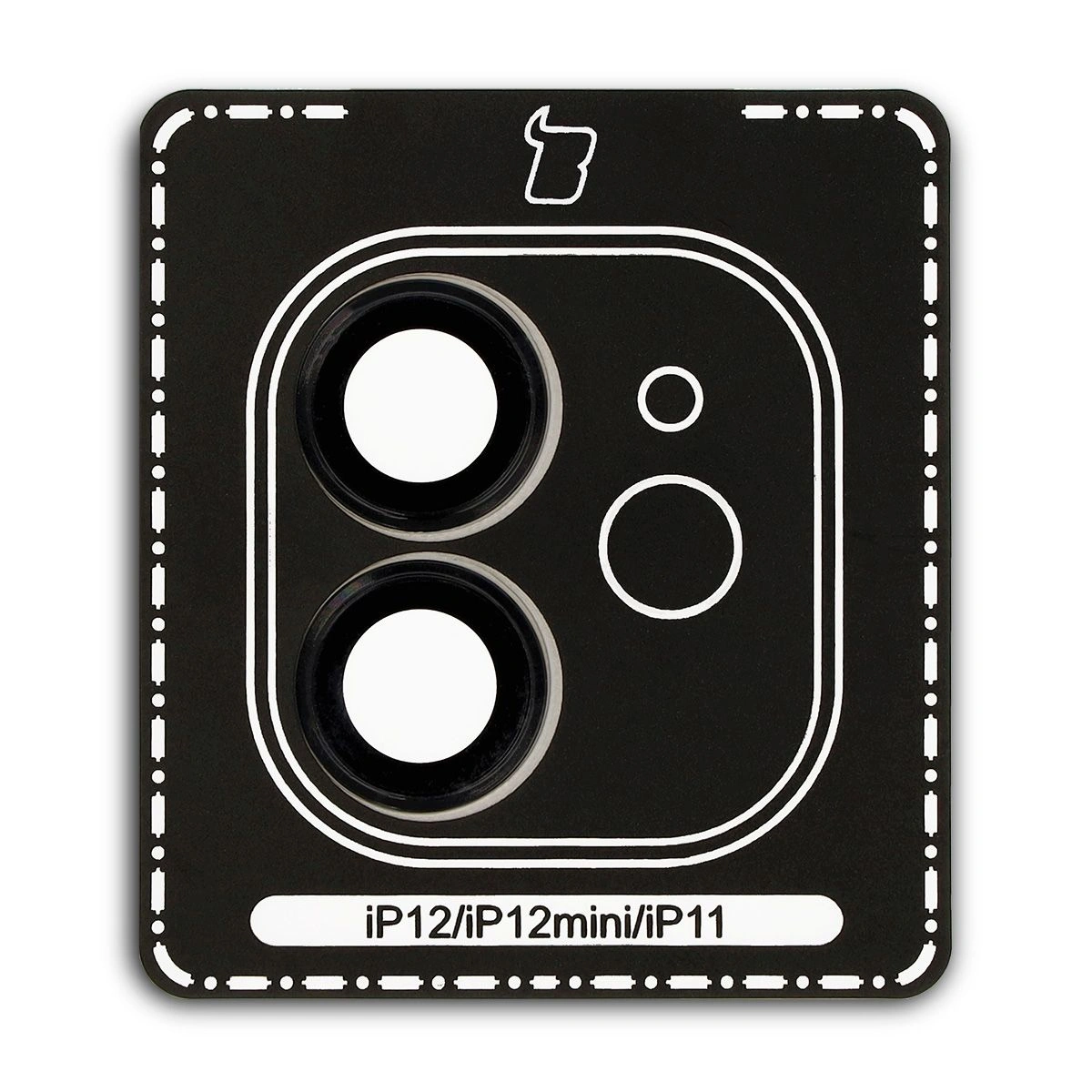 Bizon Glass Snap Lens Apple iPhone 12 / 12 Mini / 11 black frame