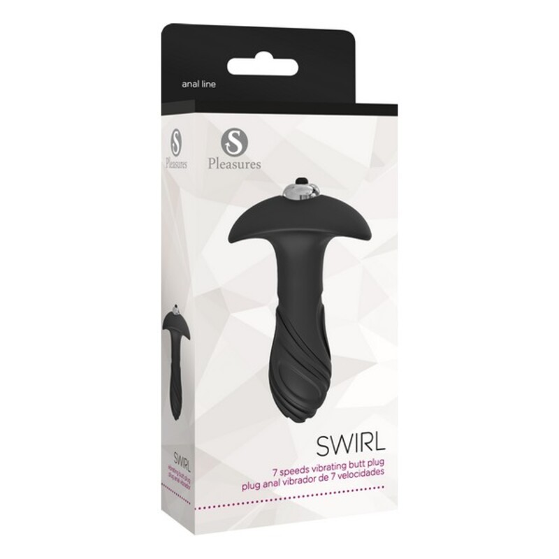 Anal plug S Pleasures Swirl Black Black/Silver