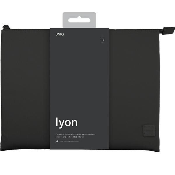 UNIQ Lyon laptop Sleeve 16 inch Waterproof RPET midnight black