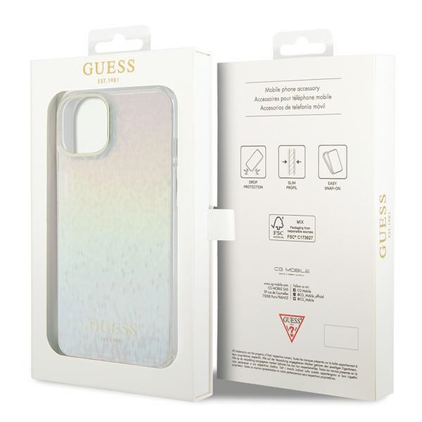 Guess GUHCP15SHDECMI Apple iPhone 15 hardcase IML Faceted Mirror Disco Iridescent multicolor