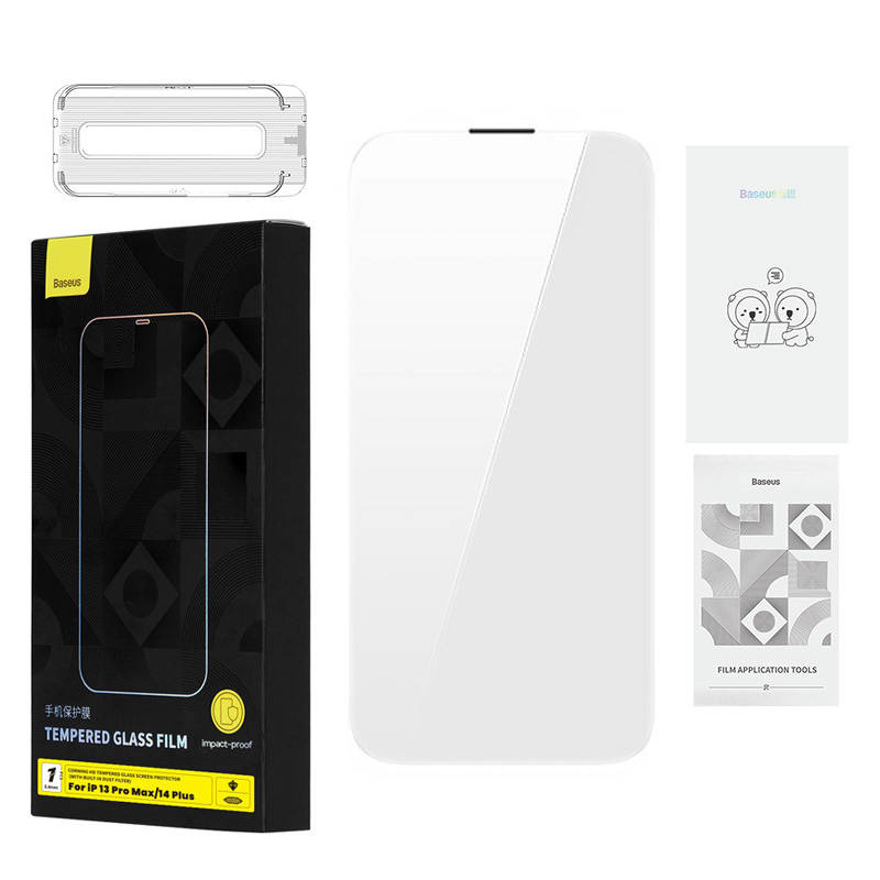 Baseus 0.4mm Corning HD Tempered Glass Apple iPhone 14 Plus/13 Pro Max + cleaner kit