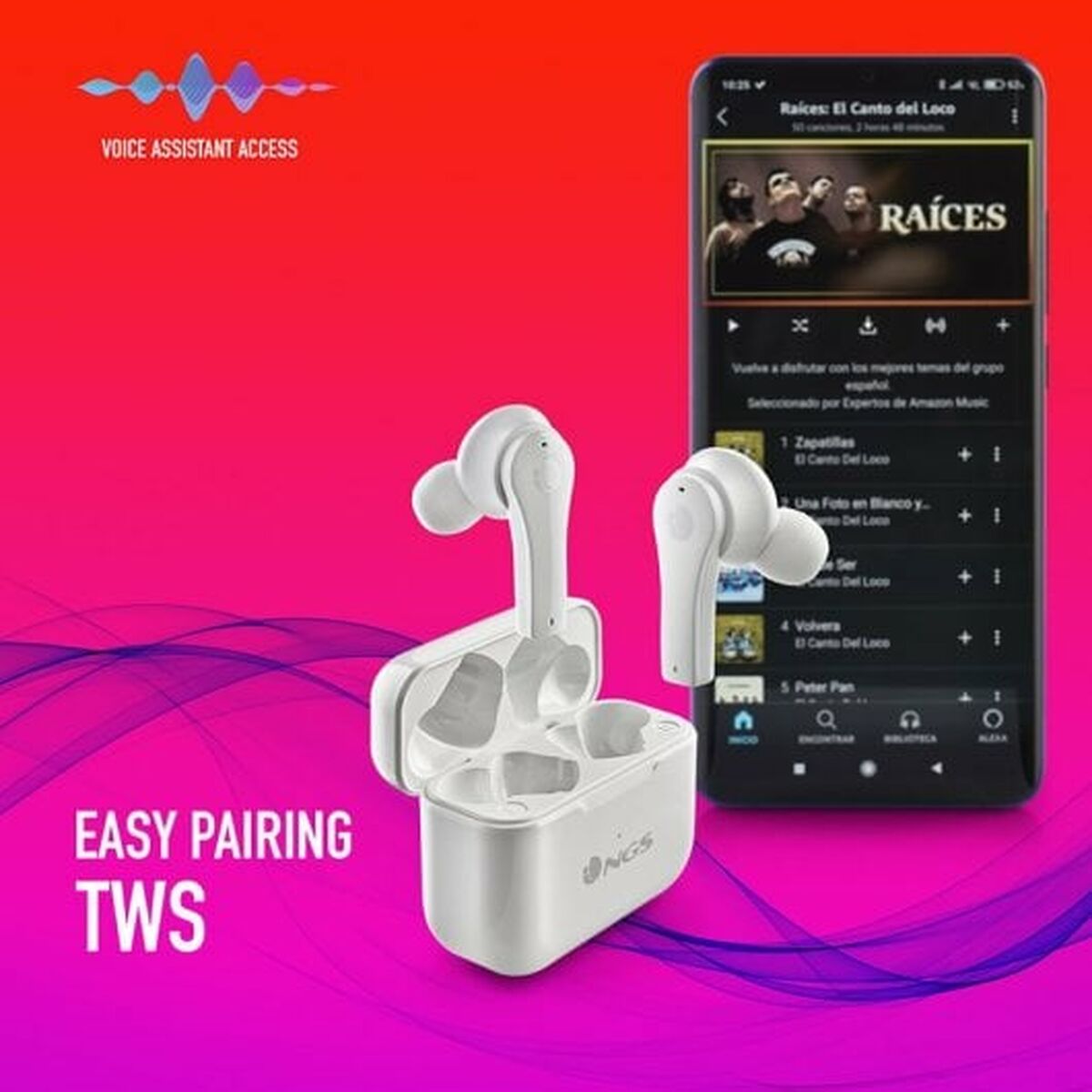 Bluetooth Headphones NGS ARTICABLOOMWHITE White Black Bluetooth Headphones NGS ARTICABLOOMWHITE White Black