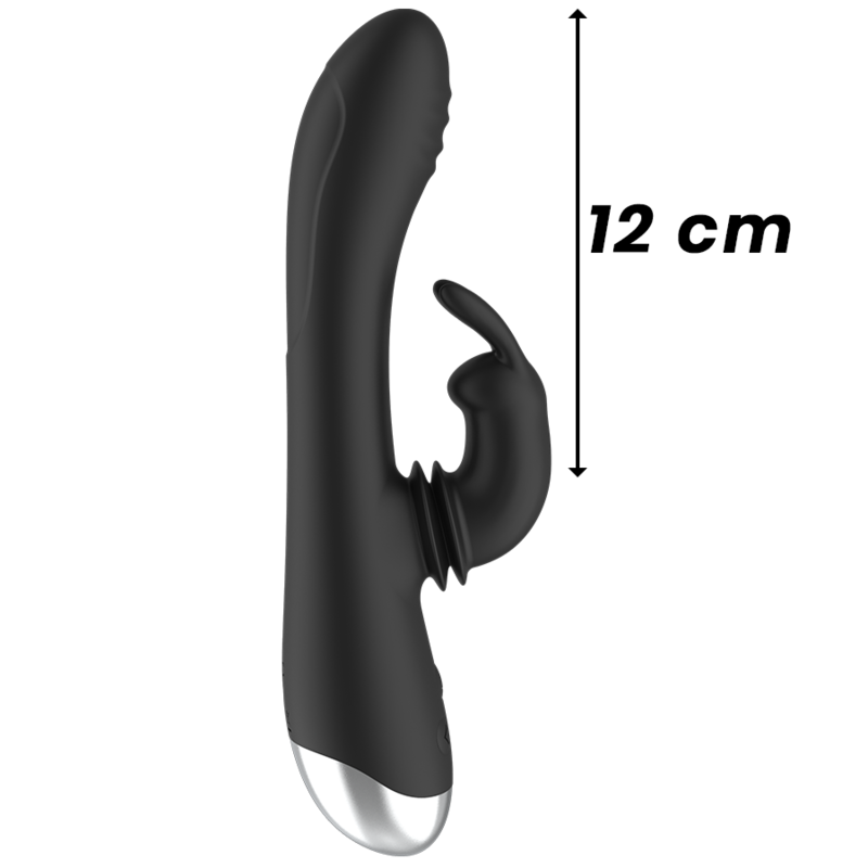 BLACK&SILVER- DJ. ADAM RECHARGEABLE SILICONE RABBIT STIMULATOR BLACK