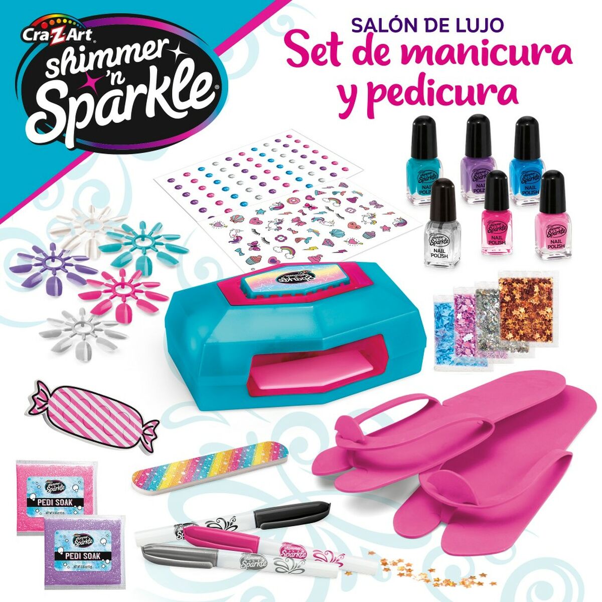 Manicure Set Cra-Z-Art Shimmer 'n Sparkle Style Deluxe 14 x 6 x 10 cm 4 Units Children's