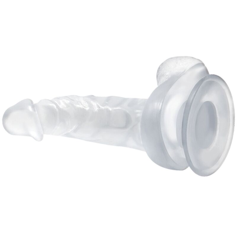 BAILE -  DILDO REALISTIC SUCTION CUP AND TESTICLES 16.7 CM - CLEAR