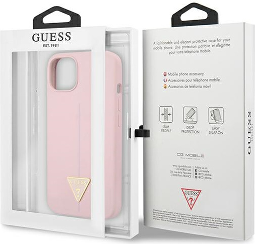 Guess GUHCP13SSLTGU Apple iPhone 13 mini purple hardcase Silicone Triangle