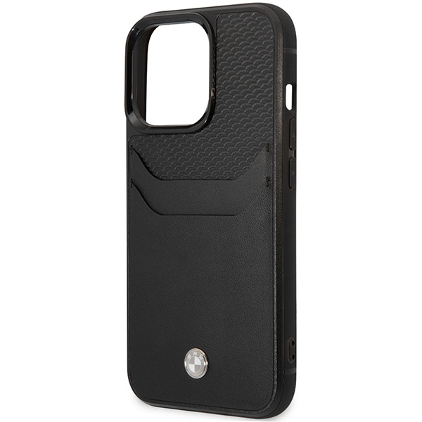 BMW BMHCP14L22RSEPK Apple iPhone 14 Pro black Leather Card Slot