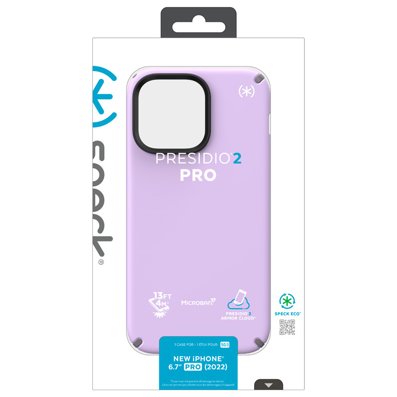 Speck Presidio2 Pro MICROBAN Apple iPhone 14 Pro Max (Spring Purple / Cloudygrey / White)