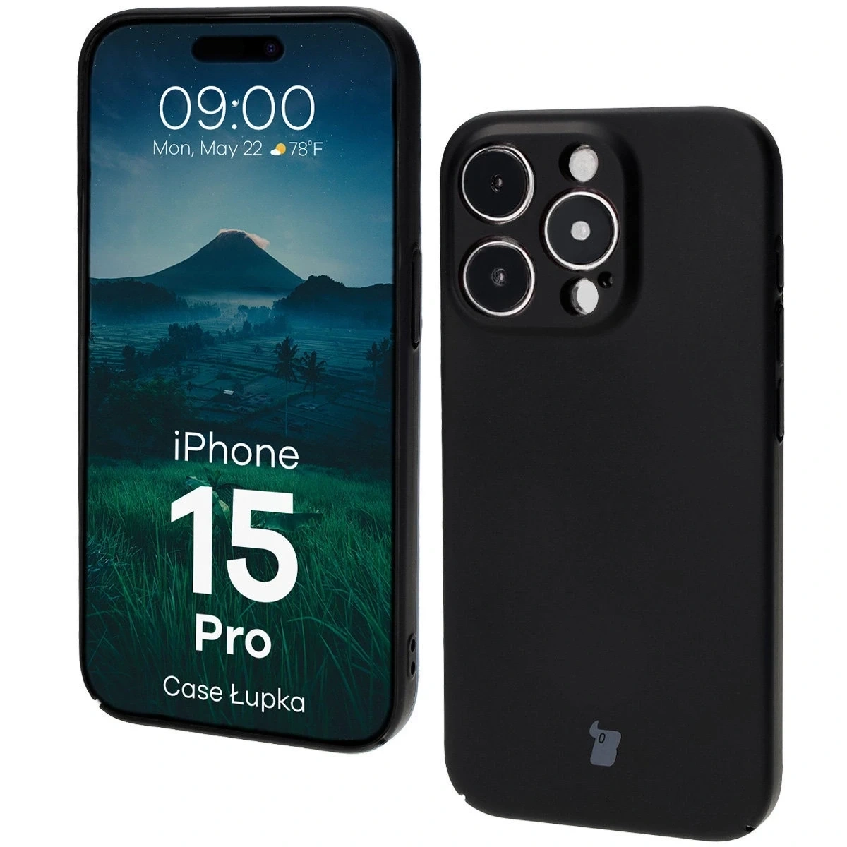 Etui Bizon Case Łupka do Apple iPhone 15 Pro czarne