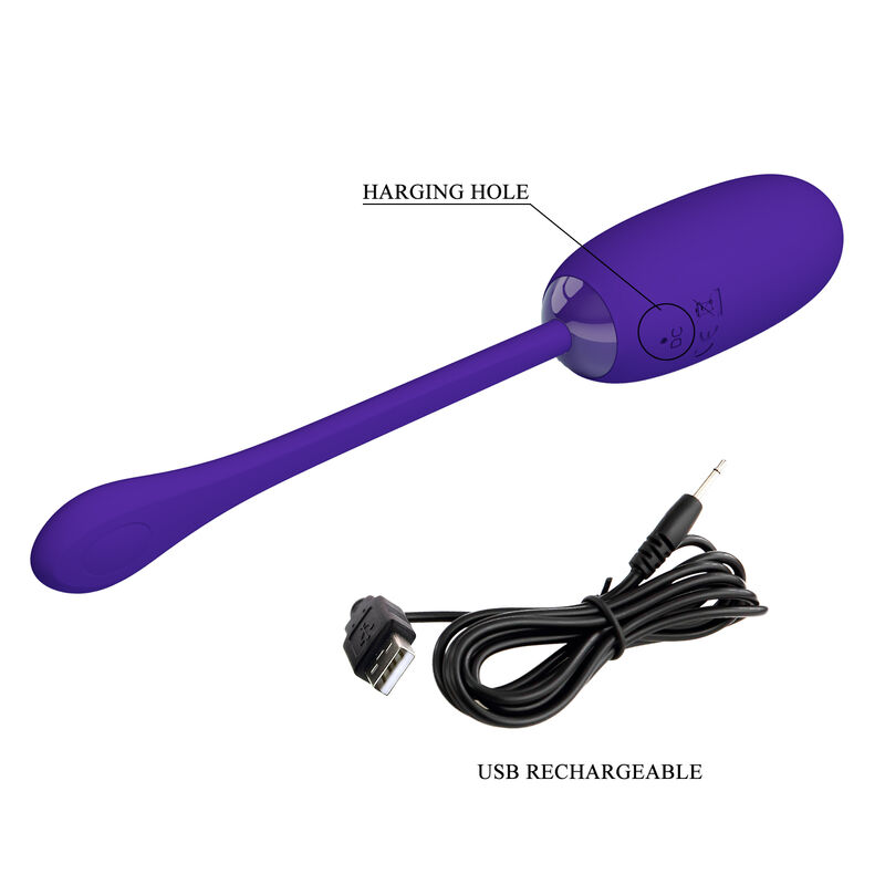 PRETTY LOVE - JULIUS WATERPROOF-RECHARGEABLE VIBRATING EGG PURPLE