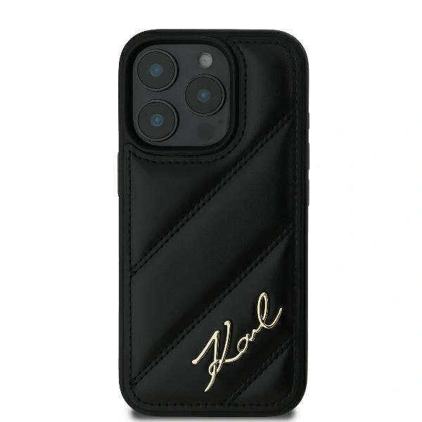 Case Karl Lagerfeld KLHCP16LPQDSMGK Apple iPhone 16 Pro hardcase Quilted Signature black