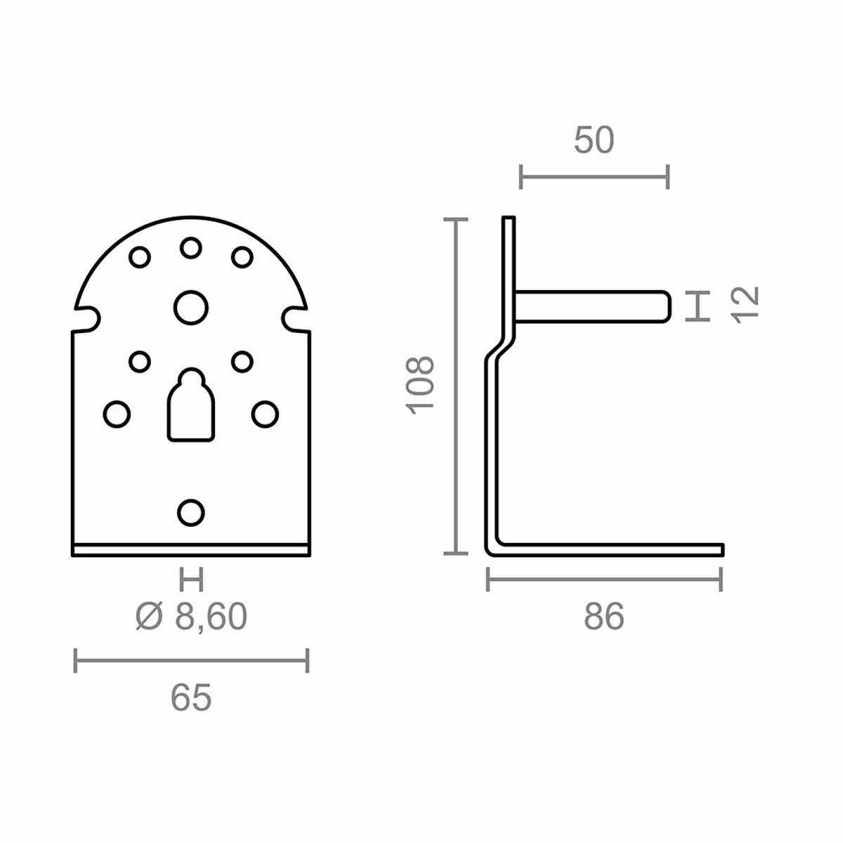 Awning support Micel TLD08 White 6,5 x 8,6 x 10,8 cm 2 Pieces Shaft