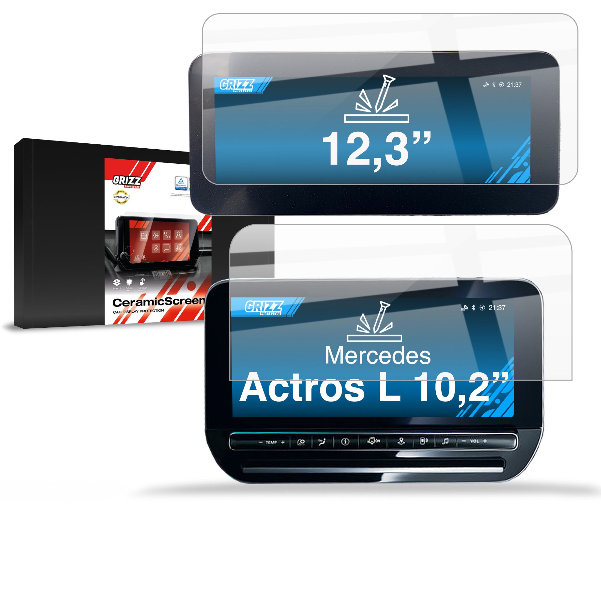 Folia ceramiczna GrizzGlass CarDisplay Protection do Mercedes Actros L (2026) [2w1]